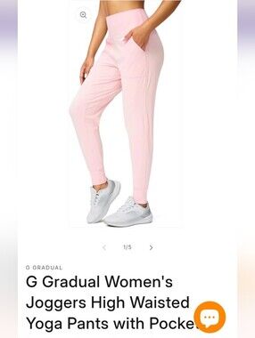 G Gradual Joggers Yoga Pants Ballet Pink Size Small